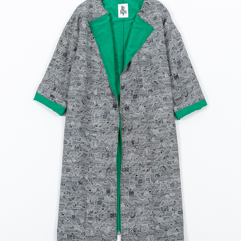 お値段相談可】キモノモダン 木綿着物遠州綿紬 カフェオレストライプ 
